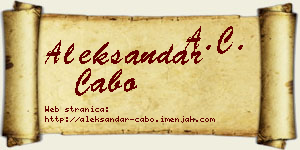 Aleksandar Cabo vizit kartica